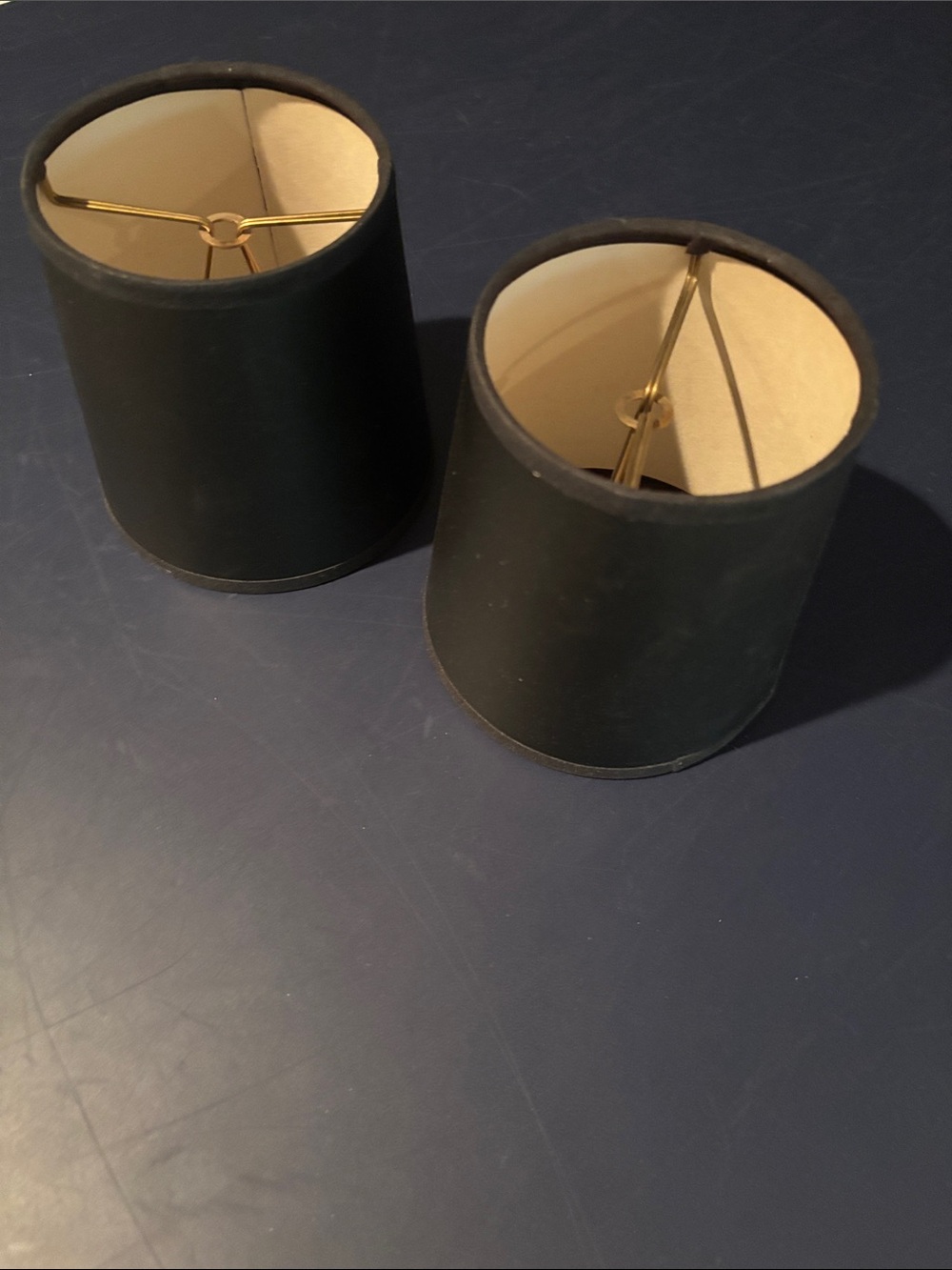 Set of 2 - Black Drum Lamp Shades with Gold Interior - Home Accents